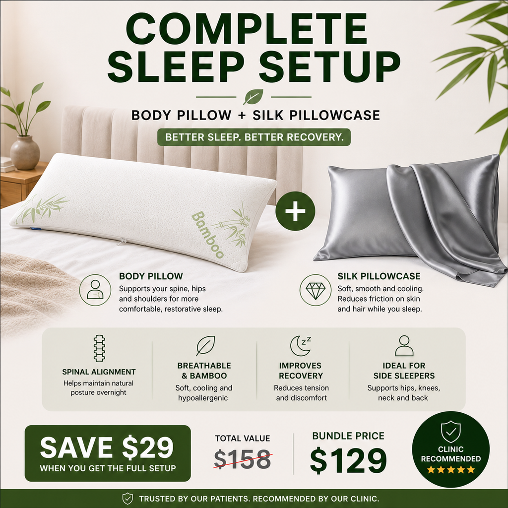 Sleep & Recovery Bundle (Bamboo Body Pillow + Silk Case)