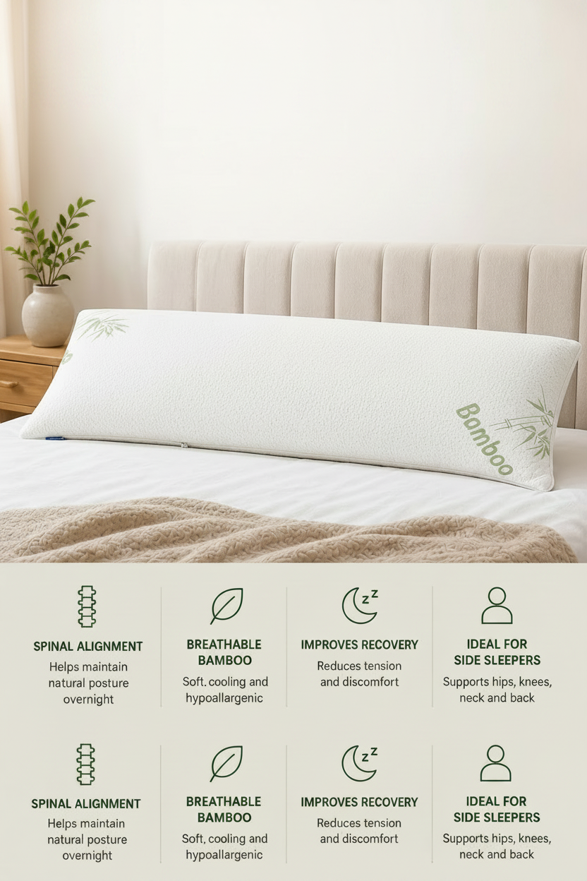 Clean body pillow lifestyle background